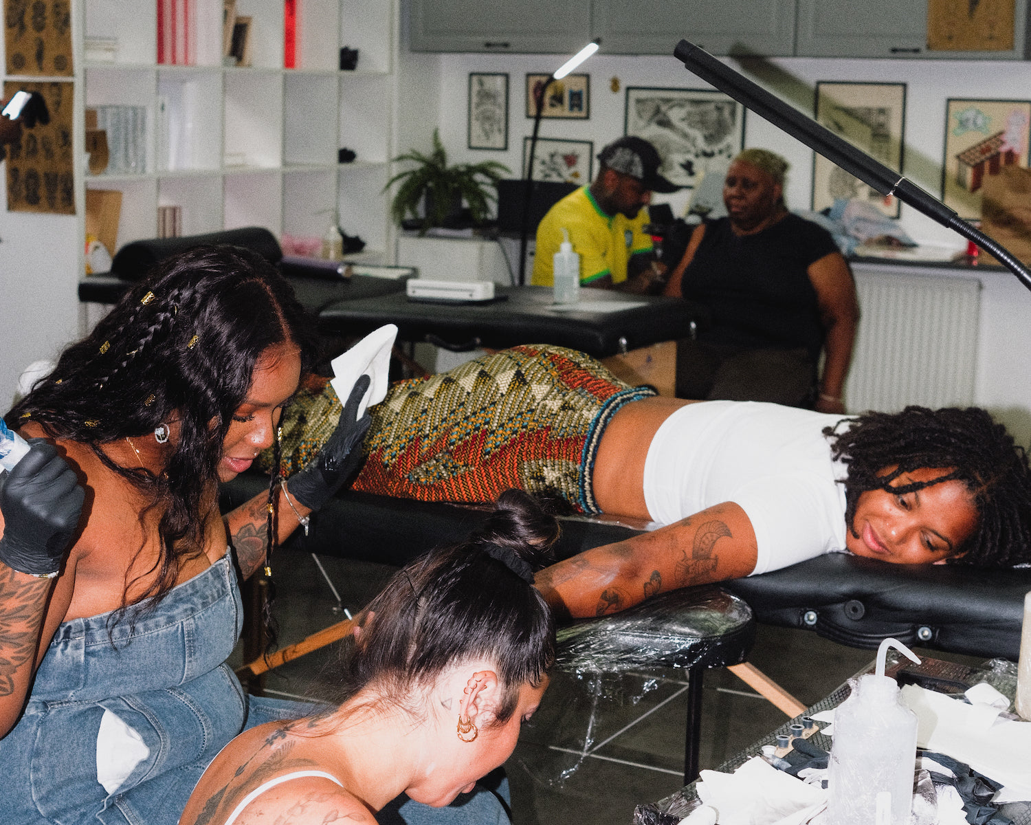 Fine Line Birth Flower Bouquet Tattoos